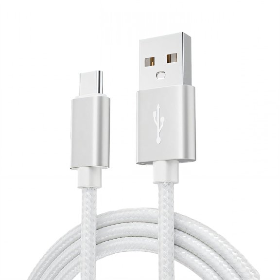 GJX 2Pcs Usb Cable,Longer Lifespan Micro Usb Cable,Efficient Charging Android Charger Cable,White,2Ft