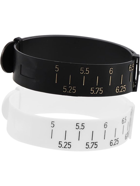 2Pcs Wrist Measuring Tool Wrist Sizer Bangle Bracelet Sizer Bracelet Measuring Supply Bracelet Sizing Tool Bangles Inches Sizer Adjustable Bracelet Ring Size Ruler Jewelry Gauge Pu