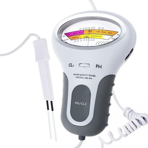GJX 2in1 Chlorine & pH Meter, Dual Scale Water Quality Tester, Digital Electronic Pool Water Tester Handheld pH and Chlorine Tester for Swimming Pool, Water Quality Analysis Monitor