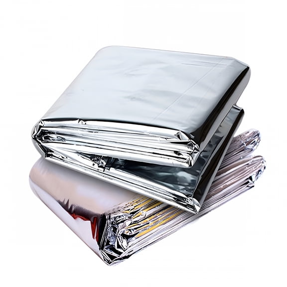 GJX 2pcs 210*130cm Outdoor Survival Emergency Warm Blanket Foldable Waterproof Heat Reflective Mylar Film Thermal Blanket for First Aid Exploration Natural Disasters Supplies