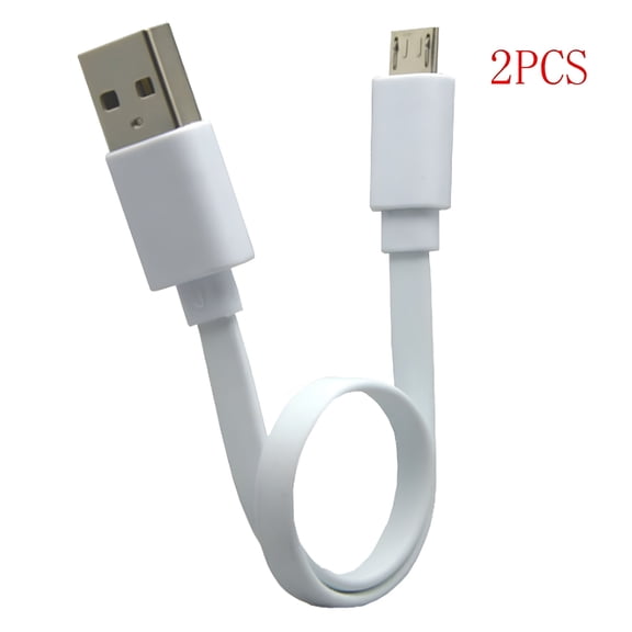 GJX 2x 20CM Ultra Short Micro USB Data Charger Cable Cord Portable Power Bank Phone
