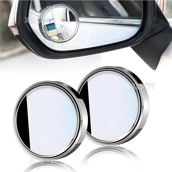 GJX 2x Blind Spot Mirrors Round HD Glass Convex 360° Side Rear View Mirror for Car