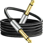 GJX 2x6.35mm Instrument Cable Unbalanced Jack Guitar Cords for Speaker 1M