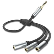 GJX 3.5Mm Stereo Audio Splitter Cable,Gold Plated 3.5Mm 1/8" Trs 1 Male to 3 Female 3-Way Stereo Aux Splitter 1 Input 3 Output Stereo Audio Distributor Cable 3-Pole