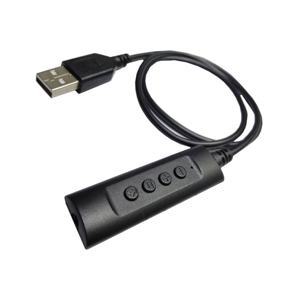 GJX 3.5Mm to Usb External Sound Card with Volume Control/Mic/Speaker On-Off Button Automatically Detect Sound Card