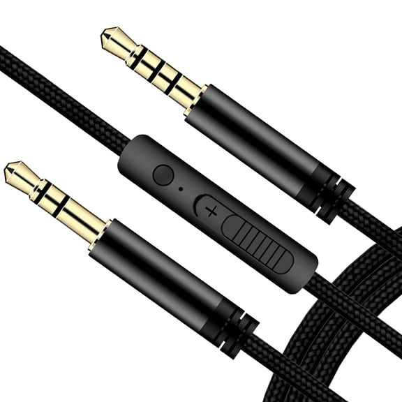 GJX 3.5mm Audio Cable with Mic and Volume Control, Gold