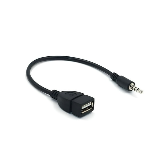 GJX 3.5mm Male To USB Female Cable Audio Aux Jack to USB Type 2.0 Converter Adapter Cable