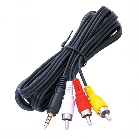 GJX 3.5mm to 3 RCA AV Cable, 5 Ft Composite Video Audio