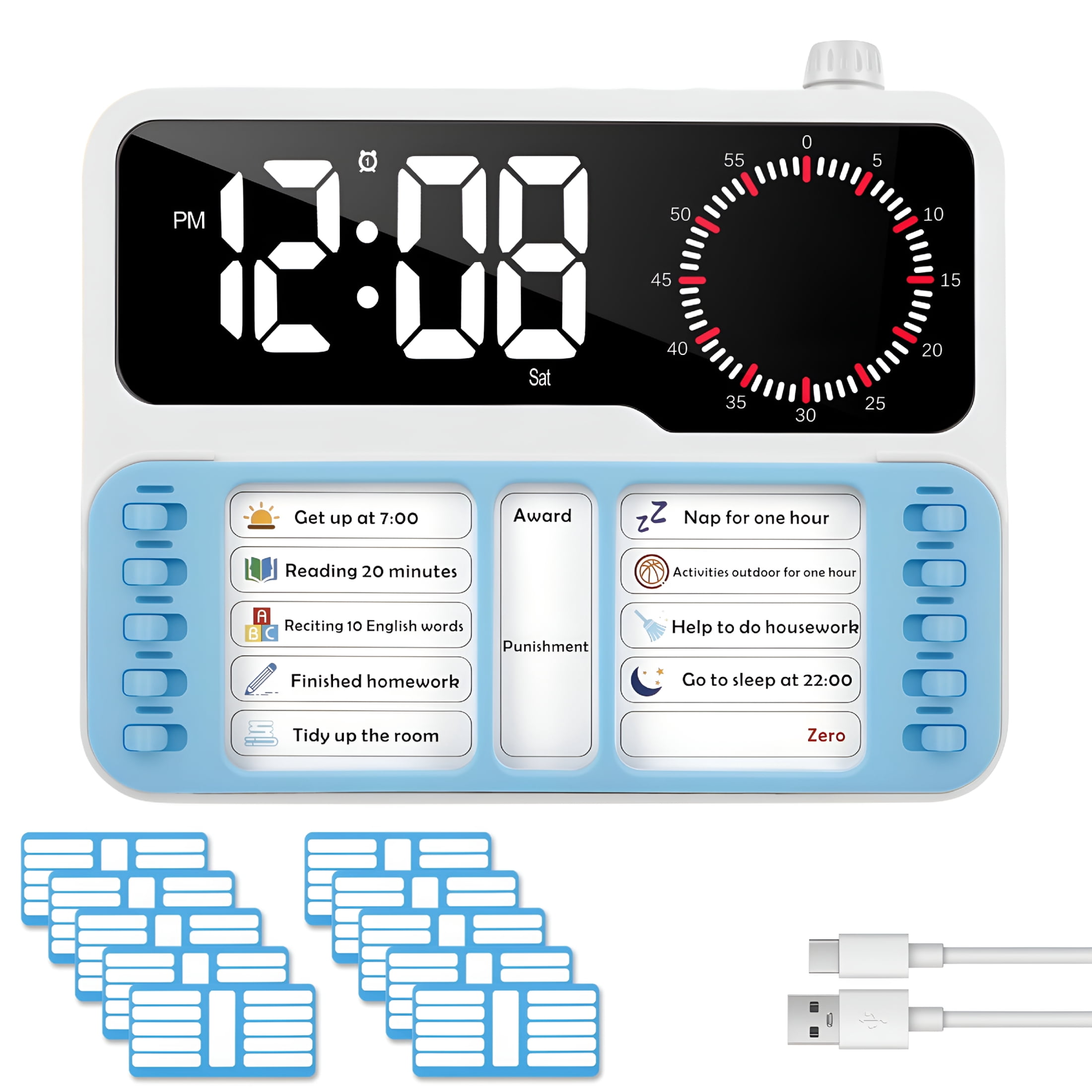 GJX 3-In-1 Visual ADHD Timer for Kids & Adults with Planning Board Task ...