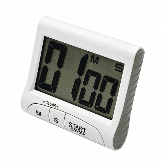 GJX 3" Large Display Kitchen Timer - Digital Timer Magnetic Back Loud Alarm on a Rope- White Cooking Timers for Teachers Students Games Kids Meetings- Sports Timers for Workouts Exercise