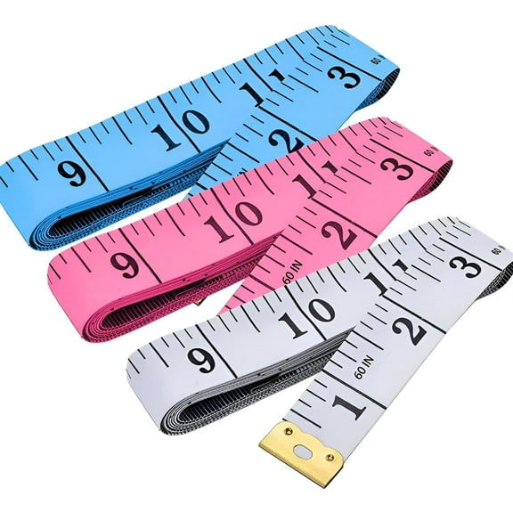 GJX 3 Pack Measuring Tape for Sewing and Body, 60 Inch Flexible Tailor Tape with Dual Metal Ends, Soft Cloth Ruler for Dressmaking, Quilting, and Craft Projects, 150cm Double Scale