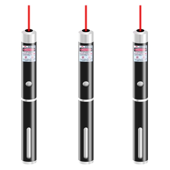 GJX 3-Pack Red Laser Pointer for Presentations, High Power 650nm Laser Light with Durable Metal Design, Precision Presenter Tool for Office, Classroom, and Home Use
