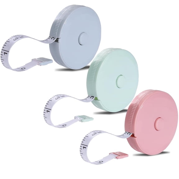 GJX 3 Pack Tape Measure, Measuring Tape for Body Measurements,Fabric Sewing Tailor Cloth Knitting, Craft Weight Loss Retractable 60-inch 1.5 Meter, Premium Sewing Tape Double Scale Ruler