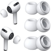 GJX 3 Pairs Replacement Ear Tips for AirPods Pro 1st and 2nd Gen Silicone Earbuds Covers with Noise Reduction Hole S M/L Soft Anti Sweat Cushions for Charging Case