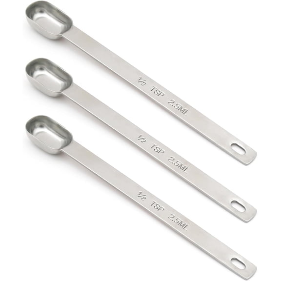 GJX 3 Pcs 1/2 Teaspoon Measuring Spoon, Stainless Steel Long Handle