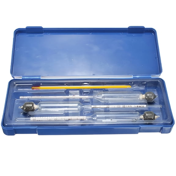 GJX 3 Pcs Alcohol Hydrometer Set with Thermometer, 0-100% Vinometer Tester for Home Brewing, Wine Making, Beer and Spirits, Includes Storage Case