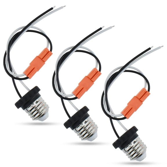 GJX 3 Pcs E26 Socket Adapter, Medium Base Male Screw in Light Bulb Socket Pigtail, Socket Adapter Pigtail for Led Ceiling Lights Downlight, Light Socket Outlet Adapter