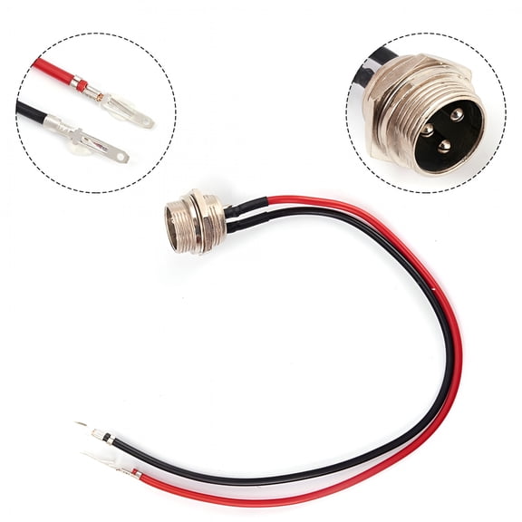 GJX 3 Pin 3 Pole Connector 2 Wire Hoverboard Charging Port Hoverboard Charging Cable,for Hoverboard,Electric Scooter,Self-Balancing Scooter,Charging,Repair