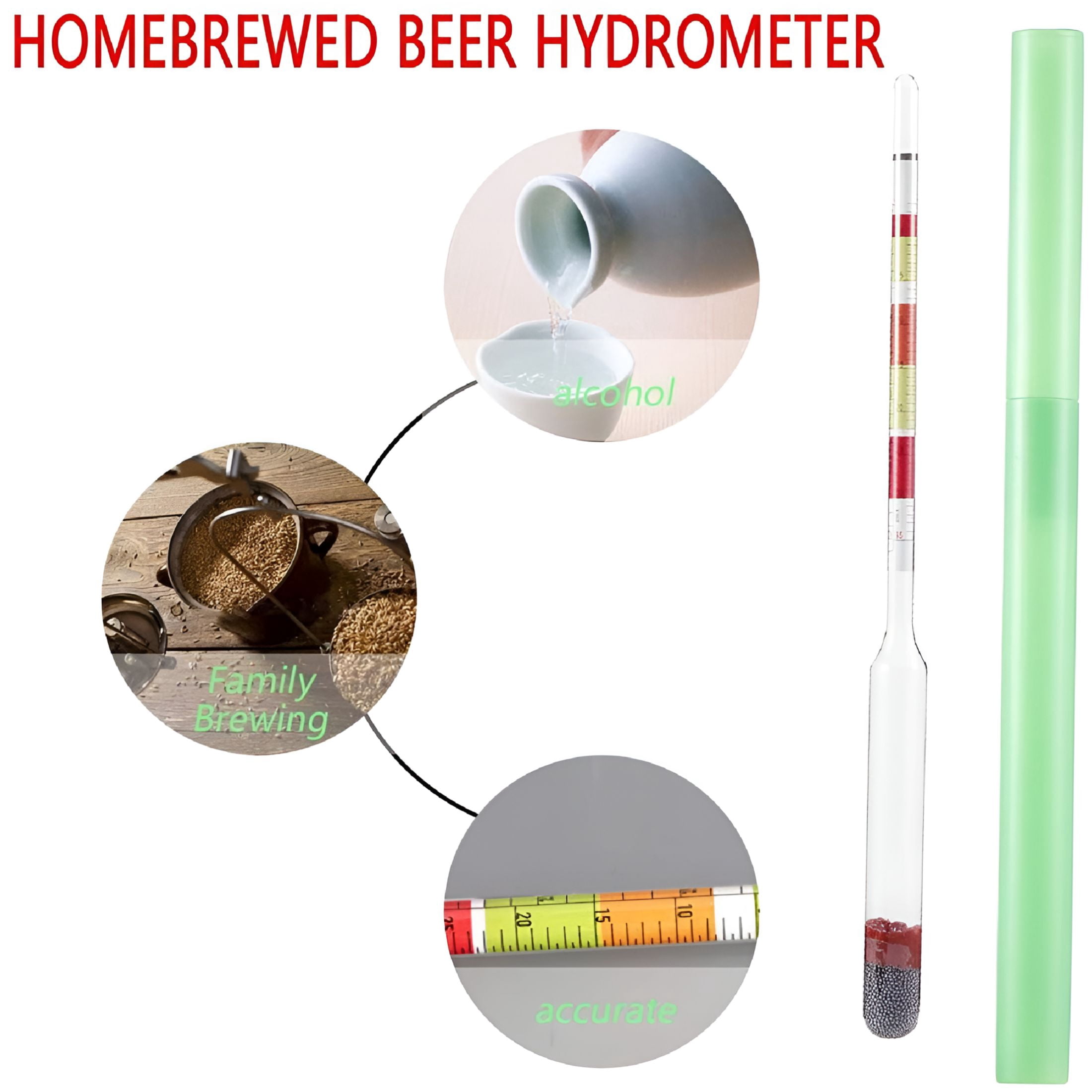 GJX 3 Scale Hydrometer Alcohol Brix Meter for Wine and Beer - Walmart.com