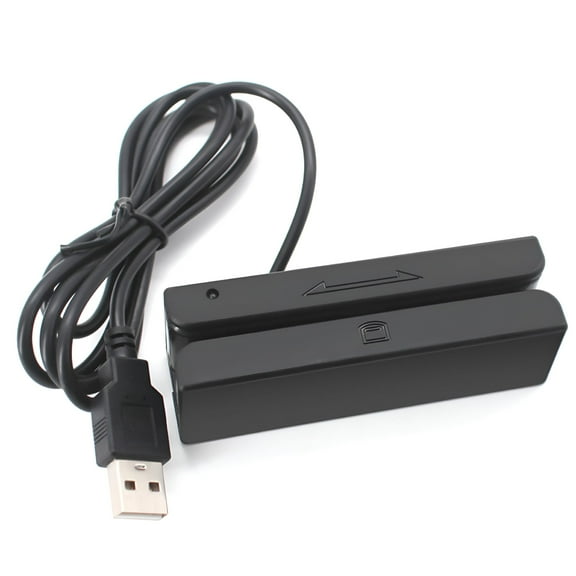 GJX 3-Track USB Magnetic Strip Card Reader Plug And Play Green Indicator Light with Buzzer Beep Bidirectional Reading POS Machine