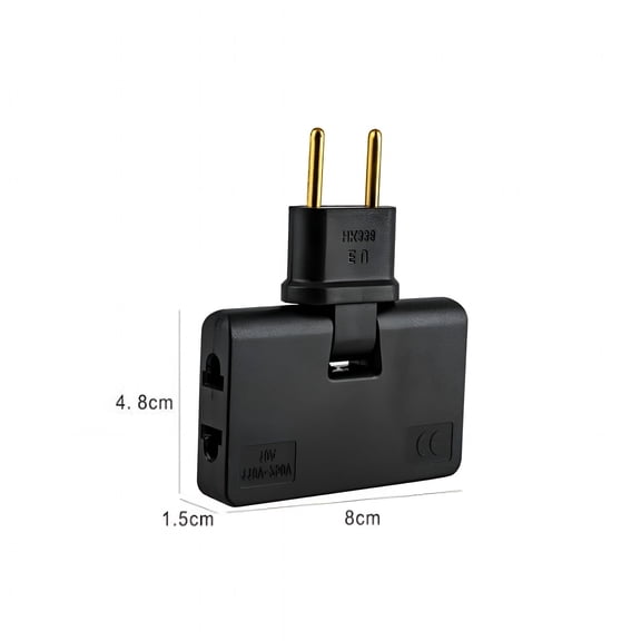 GJX 3 Way Flat Wall Outlet Extender Adapter-180 Degrees Rotatable Flat Plug Adapter,Foldable Swivel Outlet Extender,Outlet Splitter for Behind Furniture