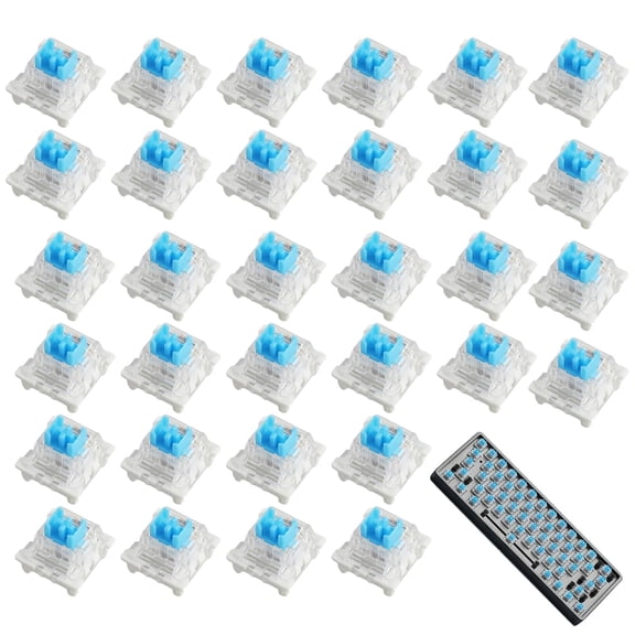 GJX 30 Pcs Keyboard Clicker,Mechanical Keyboard Switches,3 Pin Clicky Switches,Clickers for 3D Prints,Dustproof Keyboard Switches Clicky,Keyboard Keys for Mechanical Gaming Keyboards and Typing
