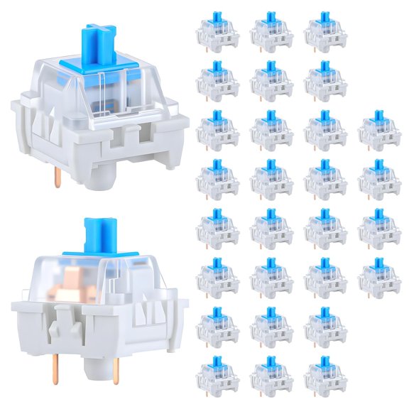 GJX 30 Pcs Mechanical Keyboard Switches 3 Pin Blue Keyboard Clicker Replacement Keyboards Keys for Led Mechanical Gaming Keyboards