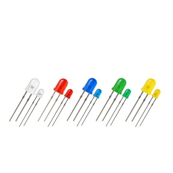 GJX 300 Pcs 3Mm&5Mm Led Diode Assortment Kit|5 Colors (White/Red/Blue/Green/Yellow) Light Emitting Diodes for Diy Electronics,Arduino,Raspberry Pi,And Science Projects
