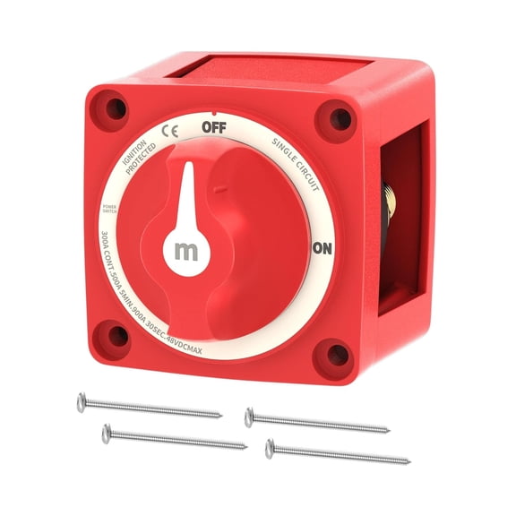 GJX 300A Boat Battery Disconnect Switch Waterproof 12V 48V Battery Shut Off Switch On/Off Heavy Duty & Ignition Protected Power Kill Switch for Marine Car Rv Truck