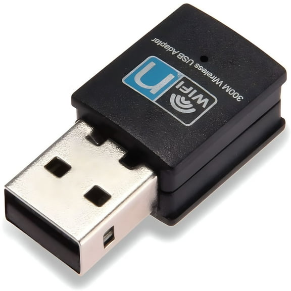 GJX 300Mbps USB WiFi Adapter, Wireless LAN Network Card Adapter WiFi Dongle for Desktop Laptop PC Windows 10 8 7 XP MAC OS (Plug-and-Play for Windows 10)