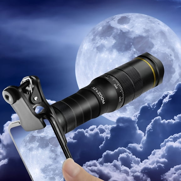 GJX 32x Cell Phone Zoom Lens with Phone Clip, High-Definition, Universal Kit, for Most Cell Phones, Good Color Reproduction