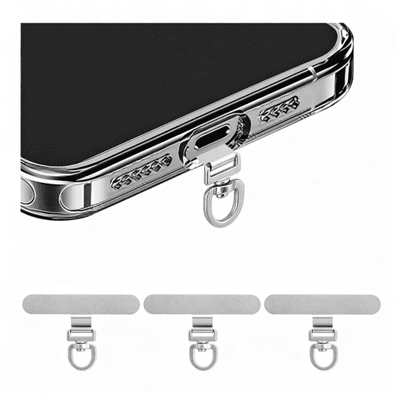 GJX 360 Rotating Stainless Steel Phone Tether Tab (3-Pack)-Universal for Iphone&Other Phones (Fits Wristbands/Necklaces/Crossbody Straps) Cell Phone Lanyard