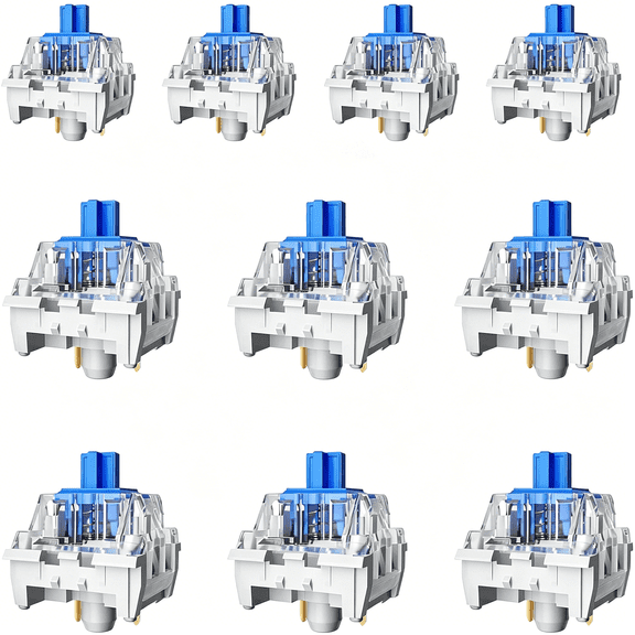 GJX 36PCS Blue Pre-Lubricated, Dustproof Click Switch, Crisp Clicking Sound with Strong Tactile Feedback, Suitable Clicker for 3D Prints and Mechanical Gaming Keyboards