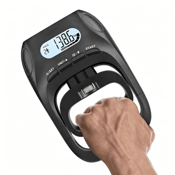 GJX 396Lbs/180Kg Grip Strength Tester, Hand Grip Dynamometer, Digital Grip Strength Tester with Lcd Display, Adjustable Hand Grip Training Gauge, Hand Grip Testing for Sports Home School Use