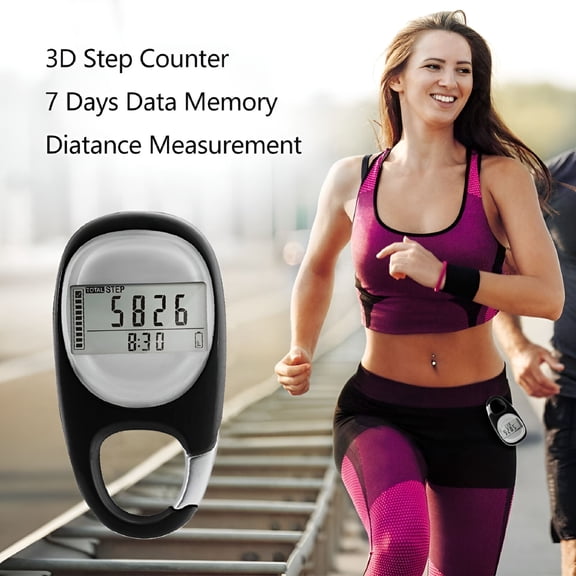 GJX 3D Tri-Axis Pedometer with LCD Display, Step Counter Clip for Walking, Running, Fitness Tracking, Seniors & Pet Activity