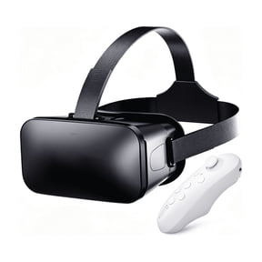GJX 3D Vr Headset, Virtual Reality 3D Vr Glasses, Anti-Blue Light Adjustable 3D Headset Helmets for Iphone Or Android Compatible with 4.5\U201D to 6.7\U201D Inch with Controller(Black)