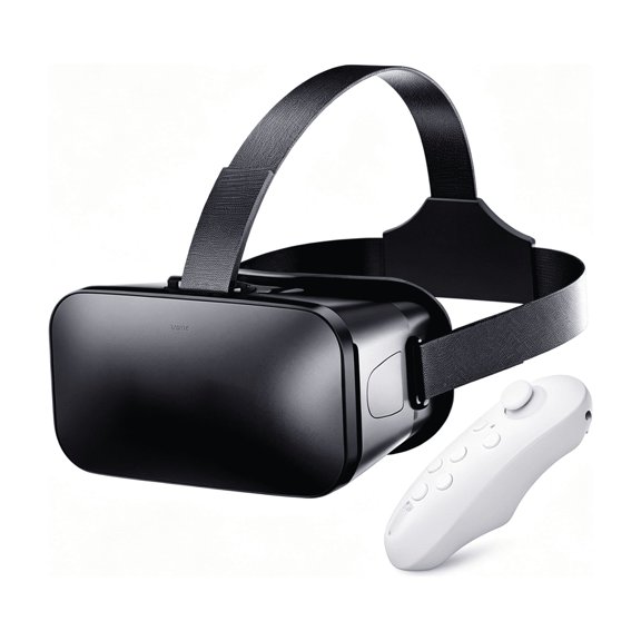 GJX 3D Vr Headset, Virtual Reality 3D Vr Glasses, Anti-Blue Light Adjustable 3D Headset Helmets for Iphone Or Android Compatible with 4.5\U201D to 6.7\U201D Inch with Controller(Black)