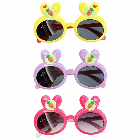 GJX 3Pcs Baby Sunglasses,Cartoon Fashion Design Toddler Sunglasses Age 2-4,Safe and Eco-Friendly Materials Infant Sunglasses,Style1