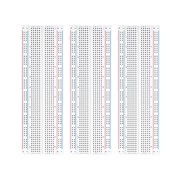 GJX 3Pcs Breadboard 830 Point Solderless Prototype Pcb Board Kit|Compatible with Arduino,Proto Shield Distribution Connecting Blocks,4 Power Rails,Side Clips,Adhesive Backs