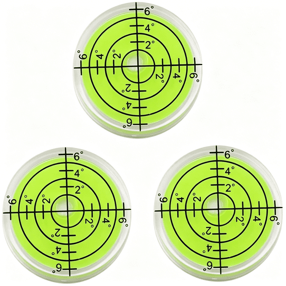 GJX 3Pcs Circular Bubble Level Bullseye Degree Marked Surface Round Spirit Levels Measuring Tool for Leveling Phonograph,Camera,Turntable,Tripod,Telescope (32X7Mm)