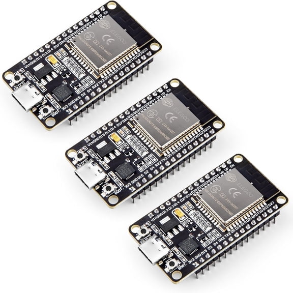 GJX 3Pcs Esp32 Dev Boards,Esp-Wroom-32,Usb-C,Wifi Bluetooth 4.2|Low-Power Iot Applications,Smart Devices,Automation,Wireless Communication,Gpio Headers,Simplifying Development