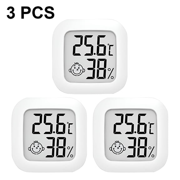 GJX 3 Pack Indoor Thermometer, Humidity Gauge Meter Digital Hygrometer Room Thermometer for Home, High Accurate Temperature and Humidity Monitor for Reptile, Humidors, Cellar, Office