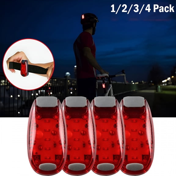 GJX 3Pcs Led Safety Light,Waterproof Bike Tail Lights,Clip-On Runner Warning Night Strobe Lamp,Nighttime Visibility for Cyclists,Runners,Walkers,Red