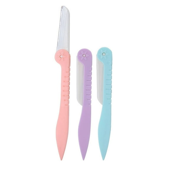 GJX 3Pcs Microblades for Face,Folding Design Hair Trimmer,Professional Eyebrow Blade Three-Piece Set, Cost-Effective Electric Hair Remover