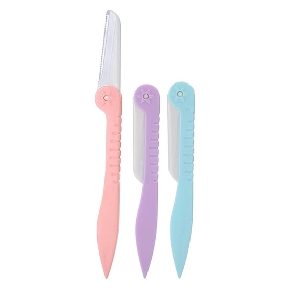 GJX 3Pcs Microblades for Face,Folding Design Hair Trimmer,Professional Eyebrow Blade Three-Piece Set, Cost-Effective Electric Hair Remover