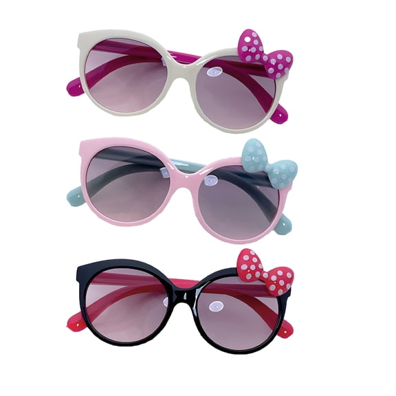 GJX 3Pcs Toddler Sunglasses,Cartoon-Inspired Look Toddler Sunglasses Age 2-4,Filters Out Harsh Sunlight Toddler Girl Sunglasses,UV400 Protection,Style1