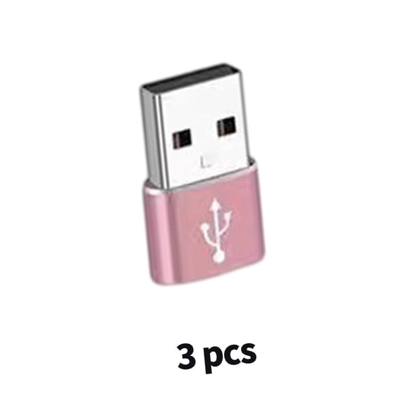 GJX 3Pcs Usb C to Usb Adapter,Wide Compatibility Usb to Usb C,Usb3.0 Adapter Noise-Canceling Usb C to Usb,Pink