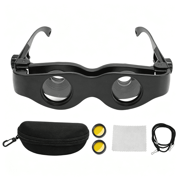 GJX 3X Opera Binocular Glasses Fishing Binocular Glasses Yellow Filter Independently Manual Focusing Fishing Scope Glasses for Theater Concerts Tv Sports