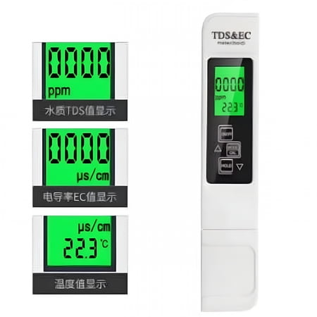 GJX 4-in-1 Digital TDS Meter, Water Quality Tester for EC & Temp, 0-9990PPM Pen Tool for Drinking Water RO System Aquariums