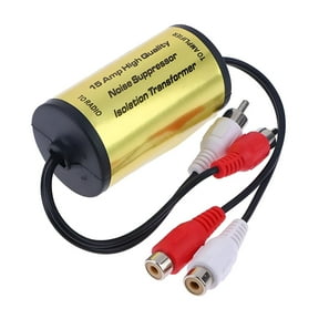 GJX 4-Channel Ground Loop Isolator for Car Stereo, 15A RCA Audio Noise Eliminator, Passive Hum Filter for Home Audio Amplifier
